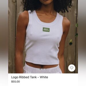 DAILY DRILLS Logo Ribbed Tank in White size XS/S